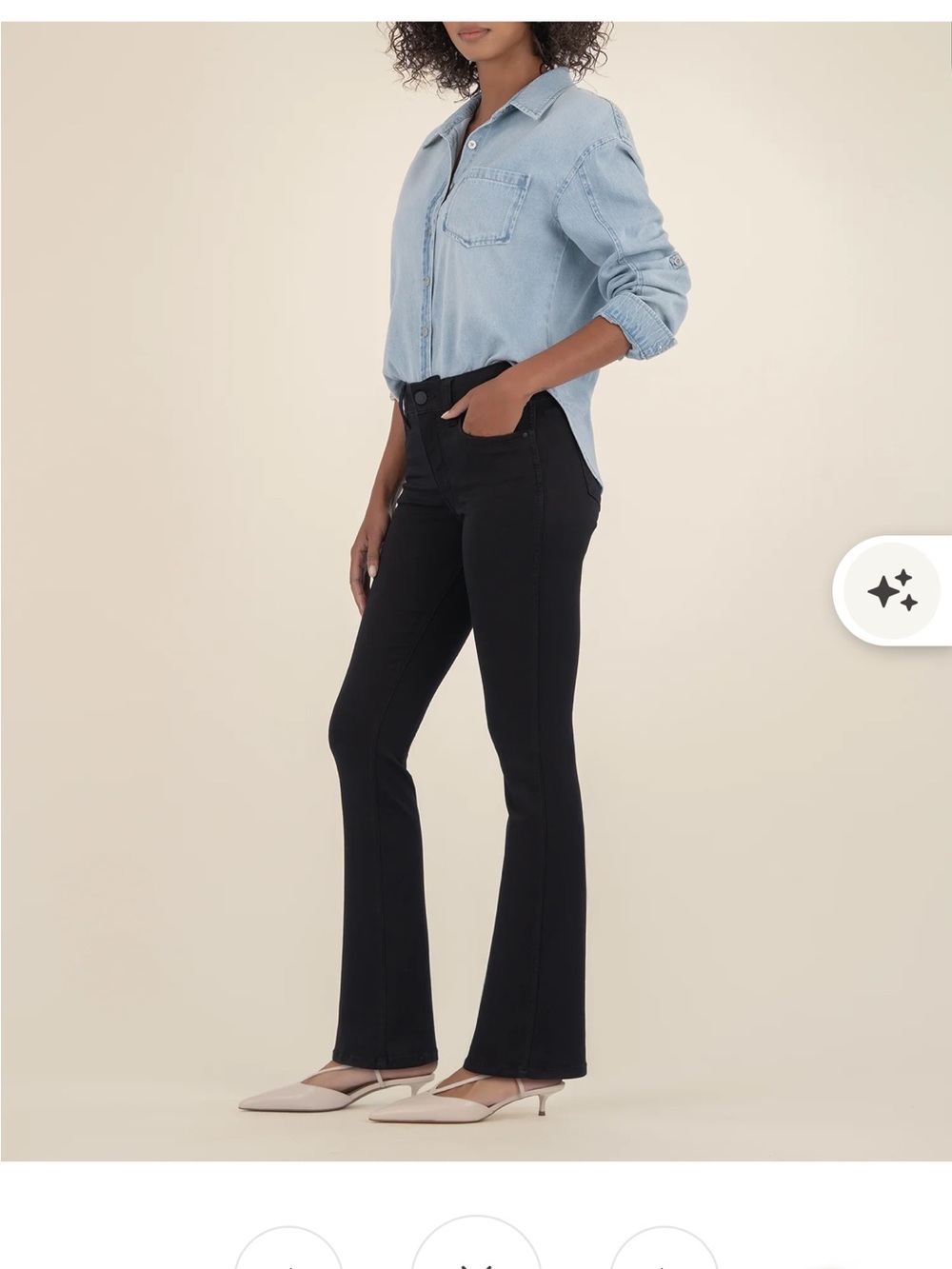Kut from the Kloth Black Flare Jeans - Slim Through Hip